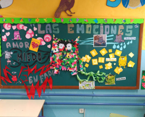 Mural de las emociones en el colegio público Virgen del Cerro de Vallecas
